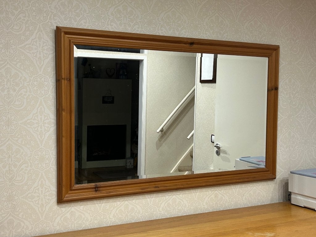 houten spiegel 128 cm x 80 cm, Huis en Inrichting, Ophalen, Gebruikt, 125 cm of meer, Minder dan 100 cm