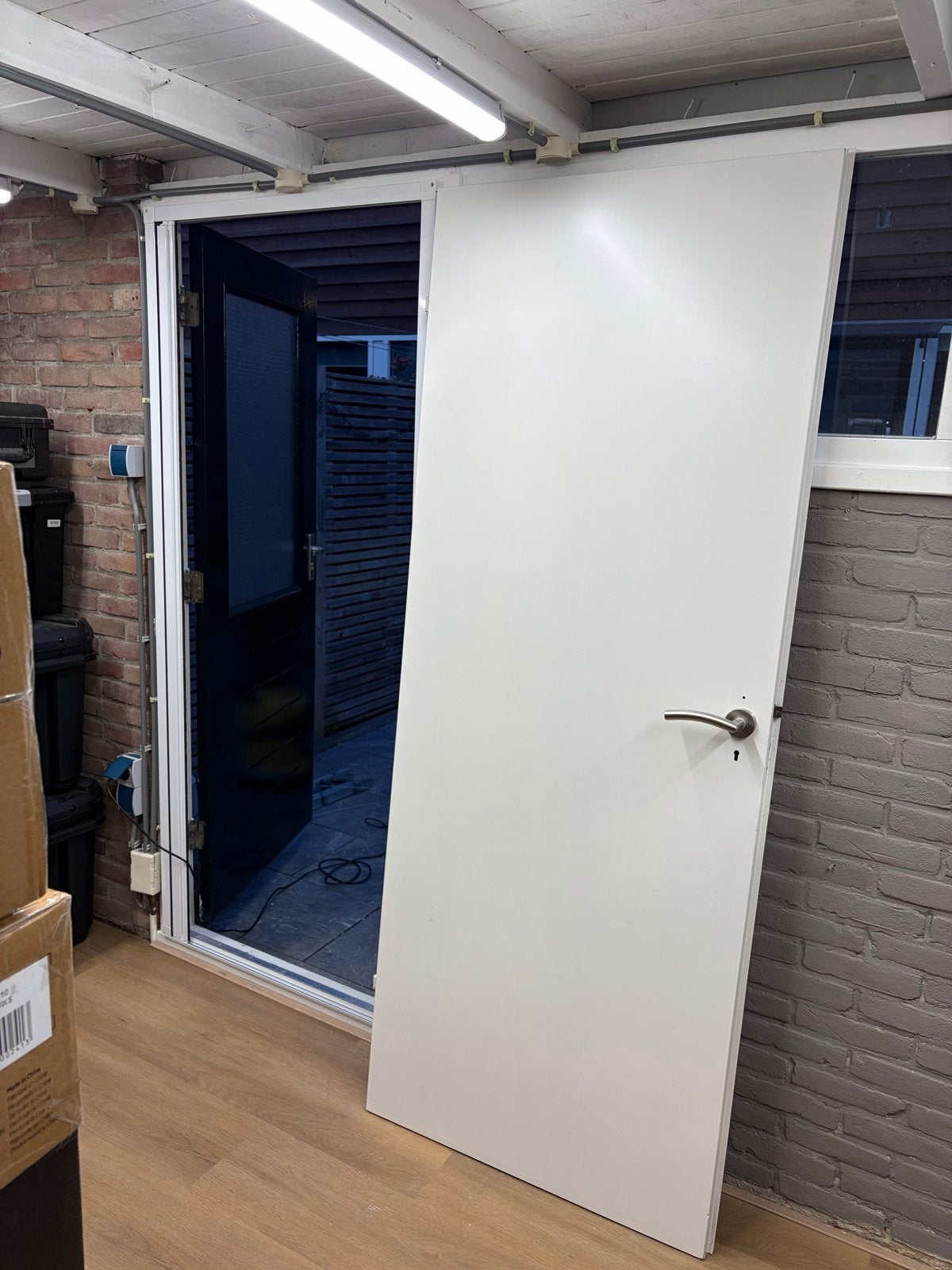 Binnendeur opdek wit met klink, Gebruikt, 80 tot 100 cm, Binnendeur, Ophalen of Verzenden