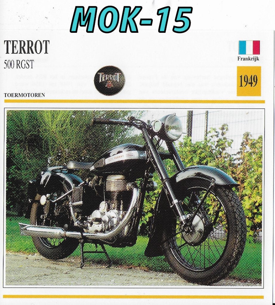 Mok15 motorkaart terrot 500 rgst ( 1949 ), Ophalen of Verzenden, Zo goed als nieuw, Auto's