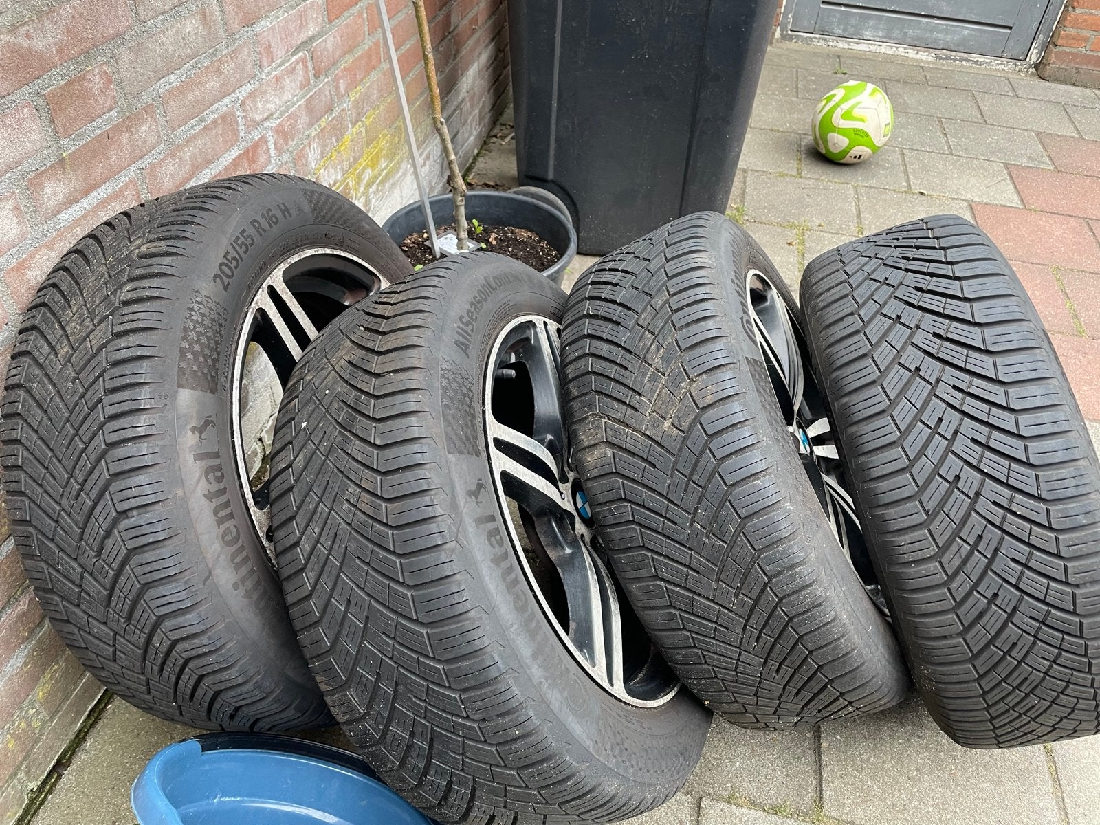 Set van 4 Continental All Season banden 205/55 R16, Ophalen, Gebruikt, 16 inch, 205 mm