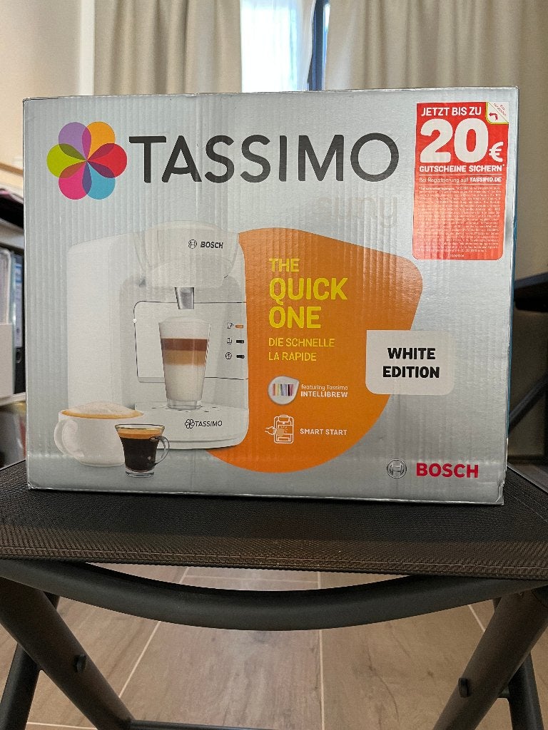 Tassimo Suny TAS3104, Witgoed en Apparatuur, Koffiezetapparaten, Zo goed als nieuw, Koffiepads en cups, Koffiemachine, 1 kopje