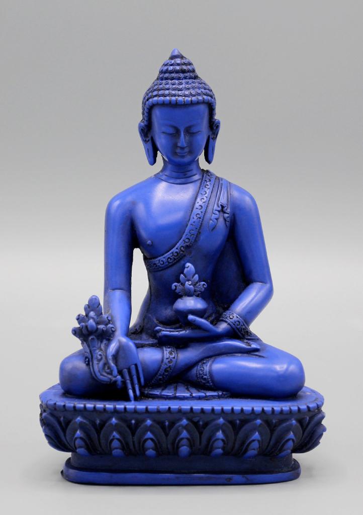 Blauw medicine Boeddhabeeld, Verzenden, Nieuw, Nepalhandwerk.nl, Nepalhandwerk.nl