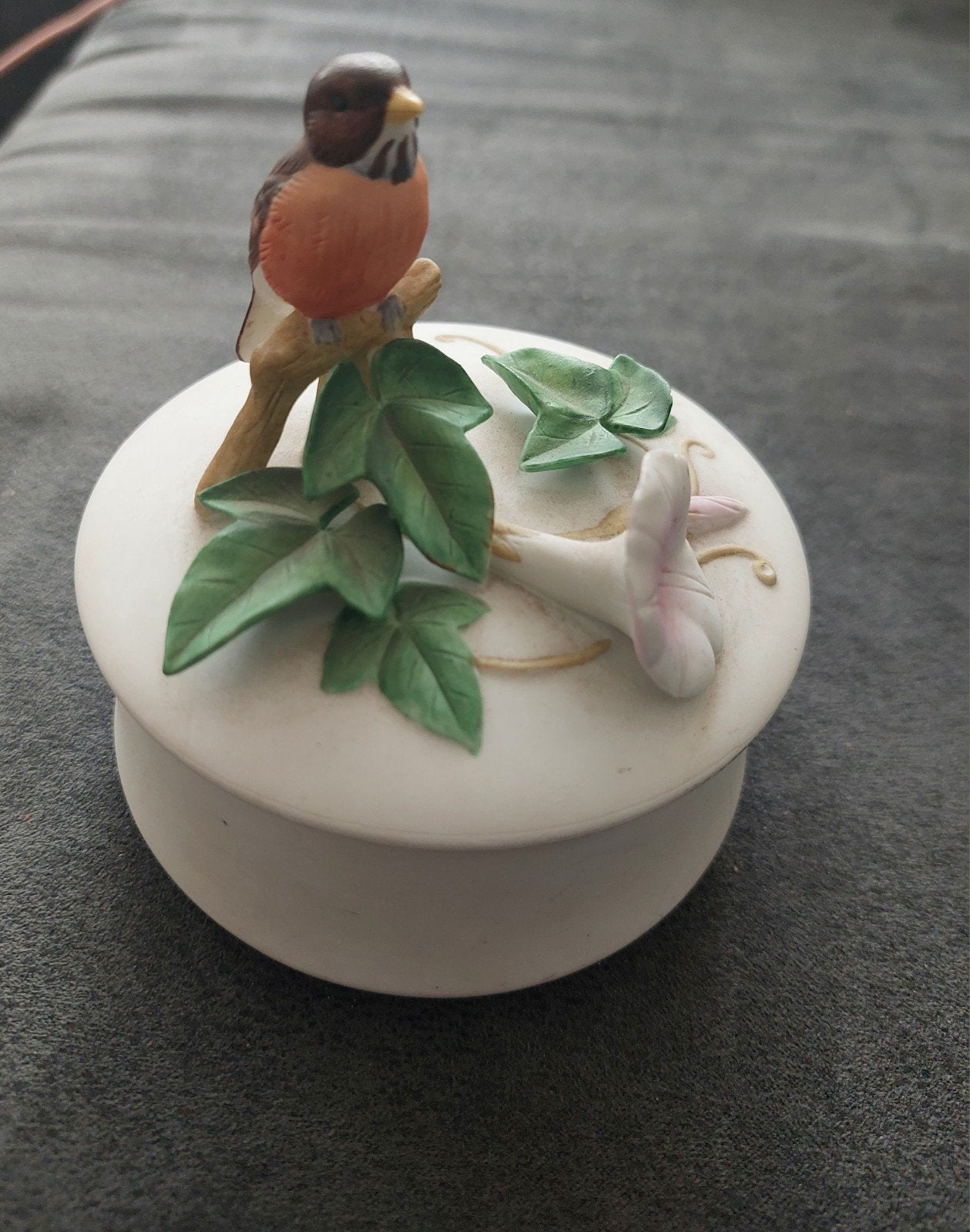 Otagiri Japan Porseleinen Doosje met Vogel en Bloemen, Ophalen of Verzenden