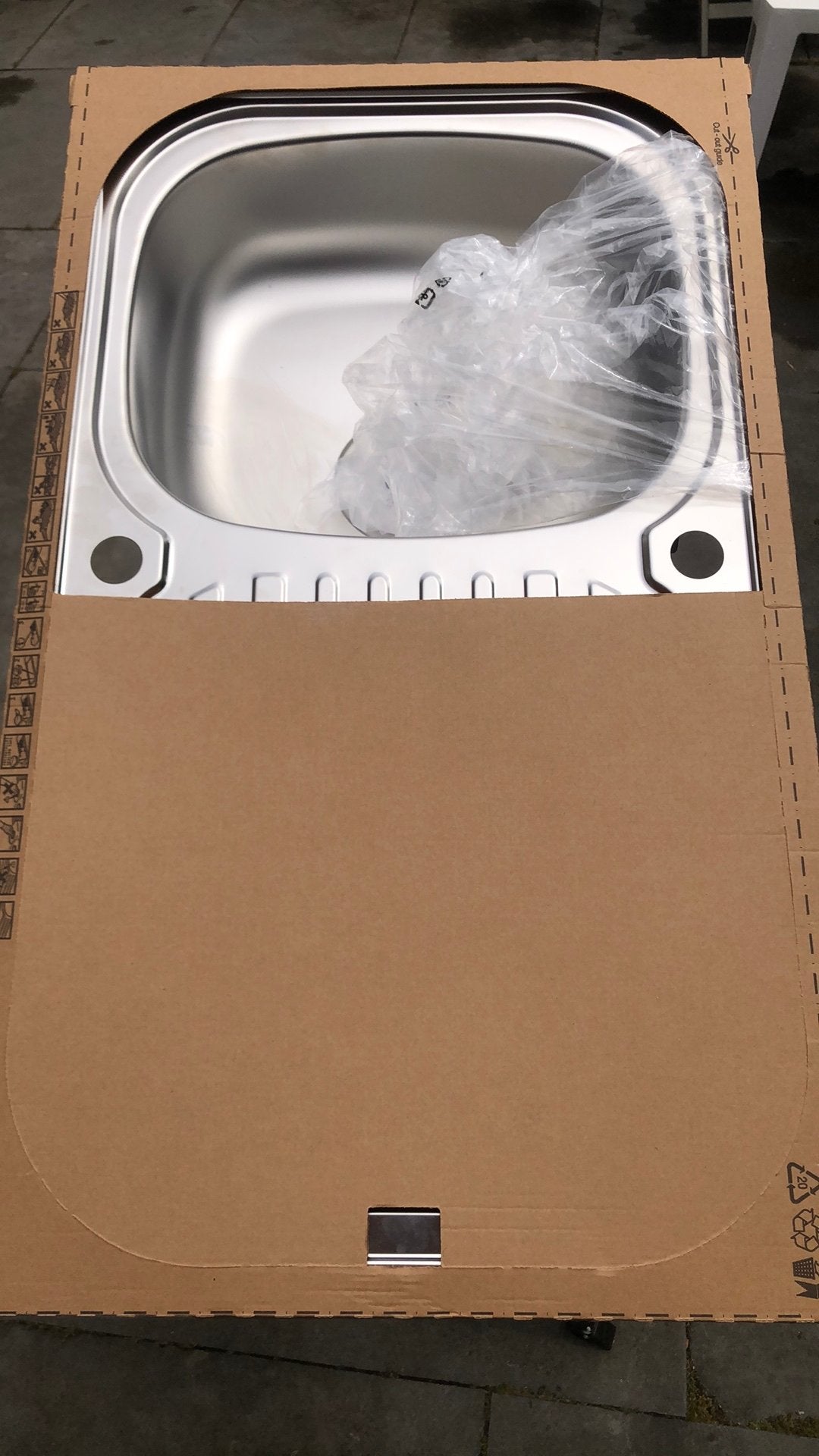 Spoelbak  RVS., Ophalen, Nieuw, 25 tot 50 cm, Minder dan 100 cm