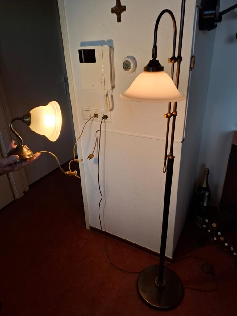 Sta lamp en wandlamp koper, Ophalen of Verzenden, 150 tot 200 cm
