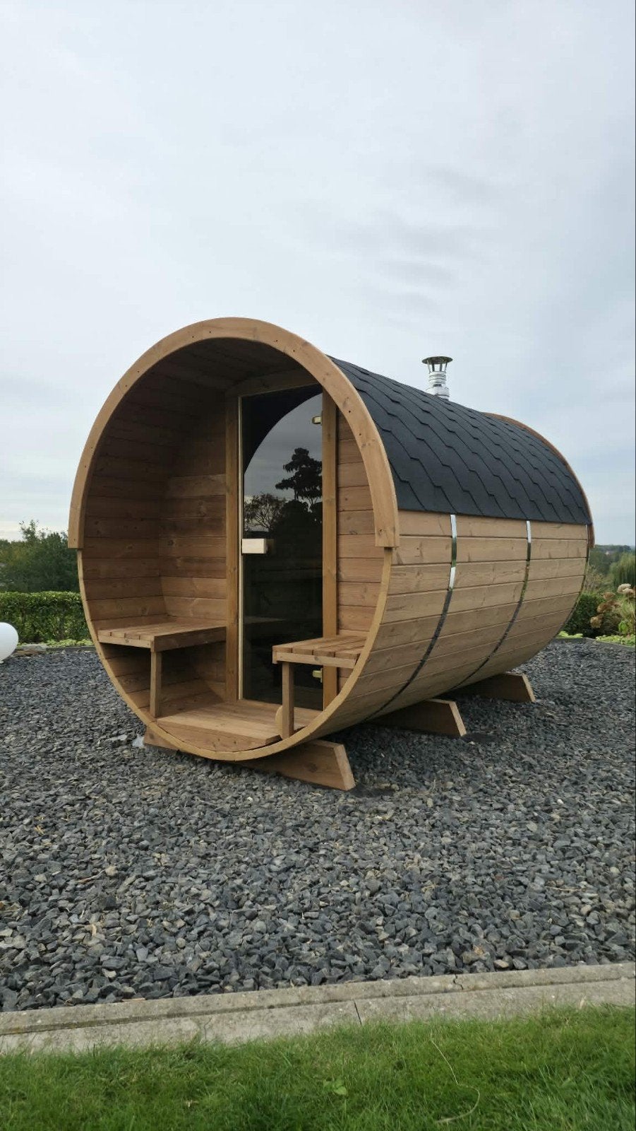 3M Barrel Sauna - Gratis Levering en Plaatsing, Ophalen of Verzenden, Nieuw, Fins of Traditioneel, Complete sauna