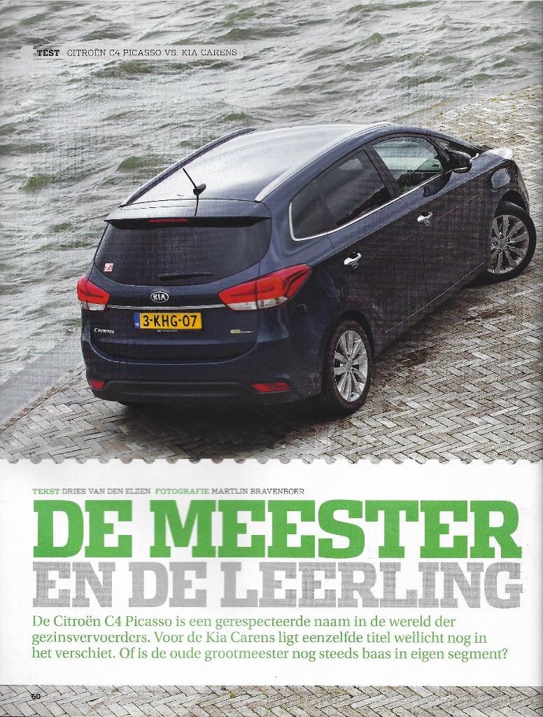 Autovisie test Citroen C4 Picasso versus Kia Carens, Boeken, Auto's | Folders en Tijdschriften, Ophalen of Verzenden, Gelezen