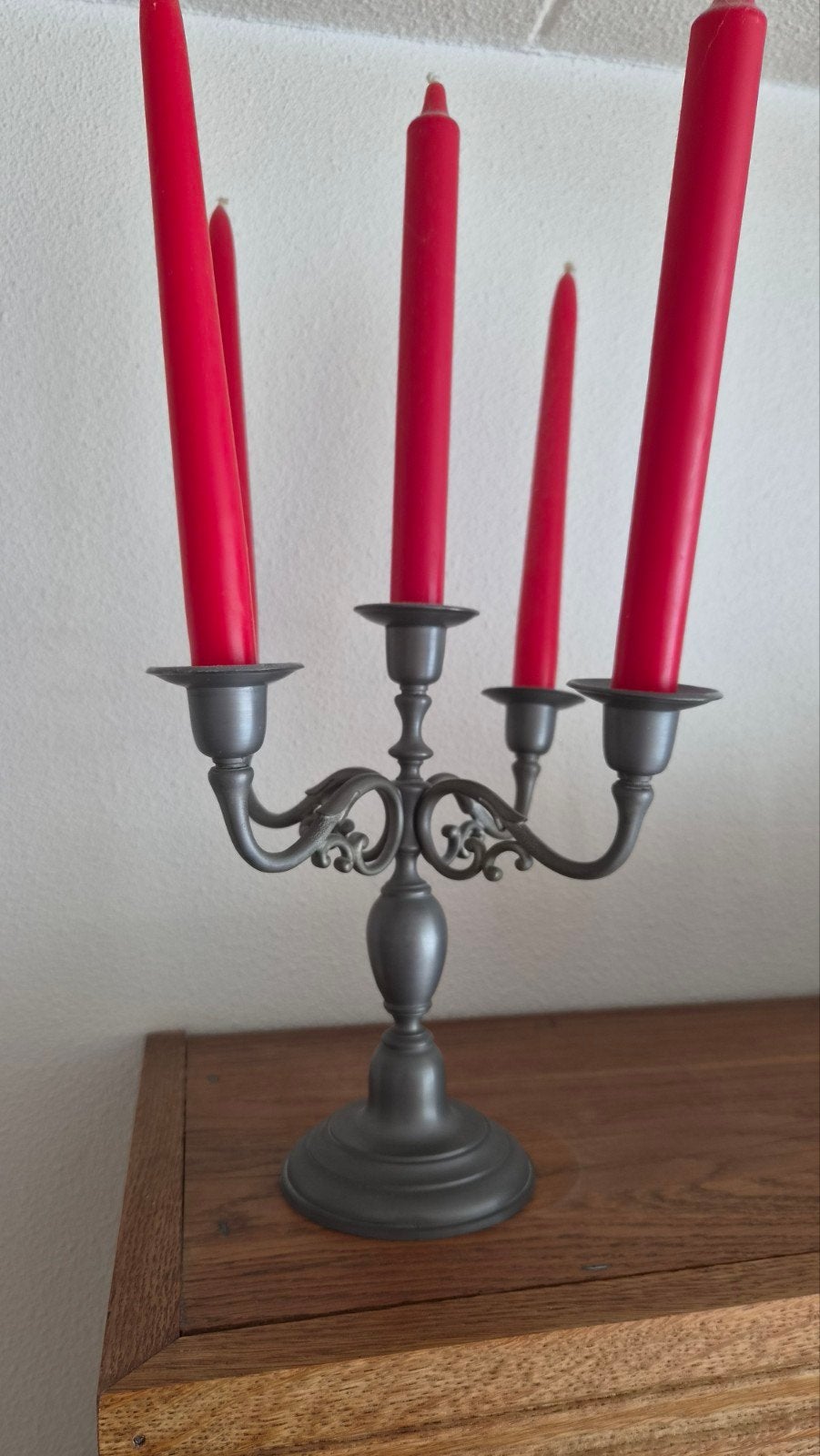 Antieke kandelaar met 5 armen, Antiek en Kunst, Ophalen of Verzenden, Koper of Brons