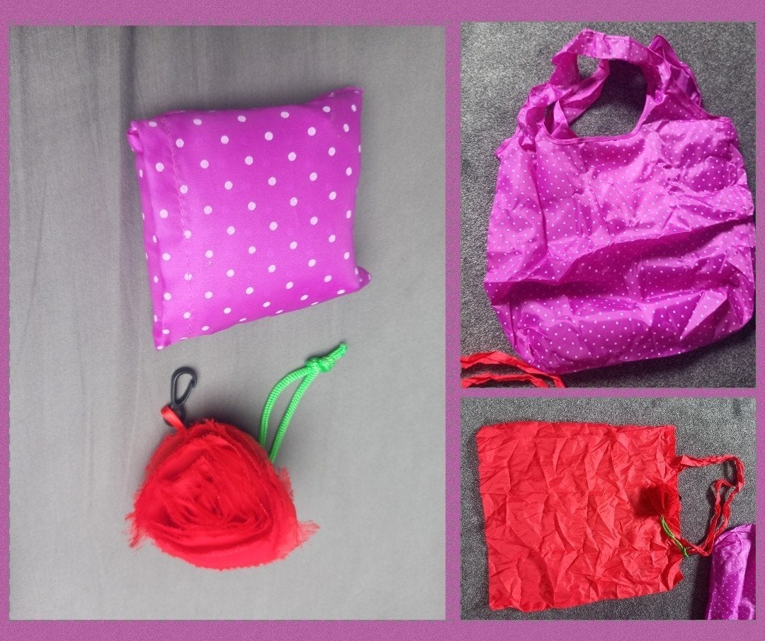 2x Nieuwe opvouwbare tas paars en rood, Ophalen of Verzenden, Nieuw, Paars, Shopper