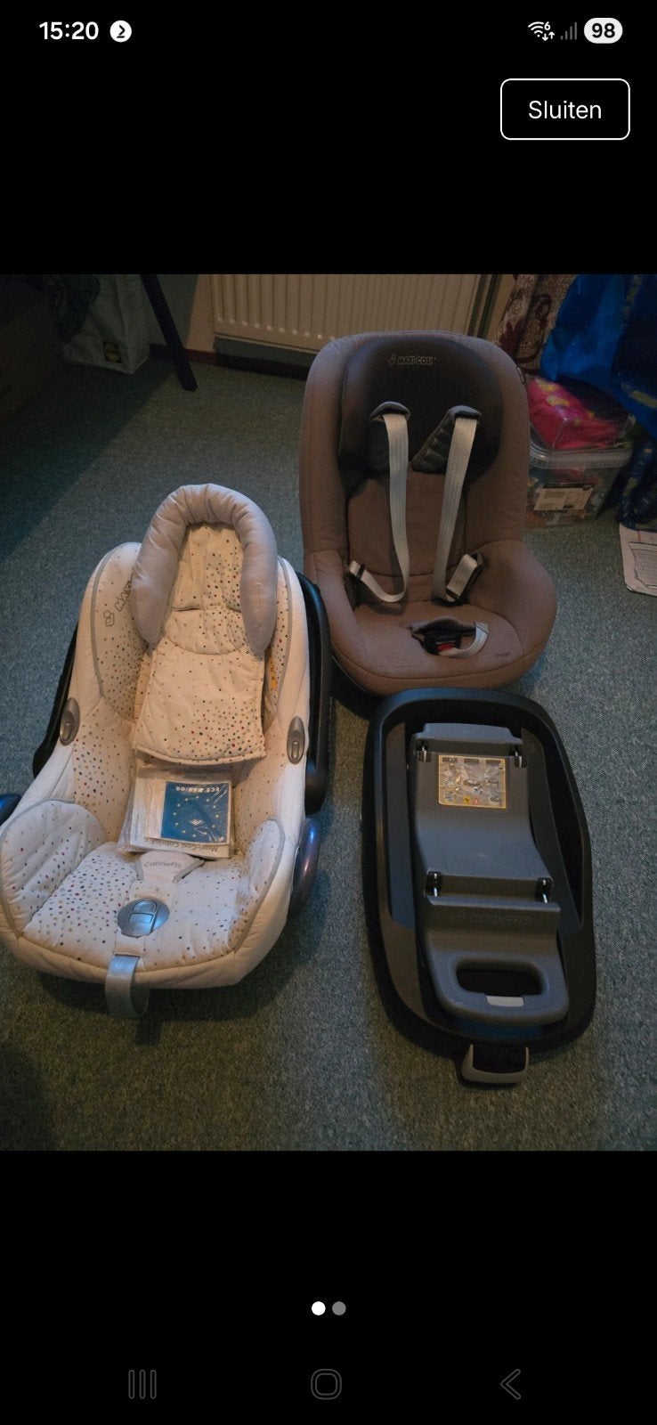Maxi cosi, Ophalen, Autogordel, Zo goed als nieuw, 0 t/m 13 kg