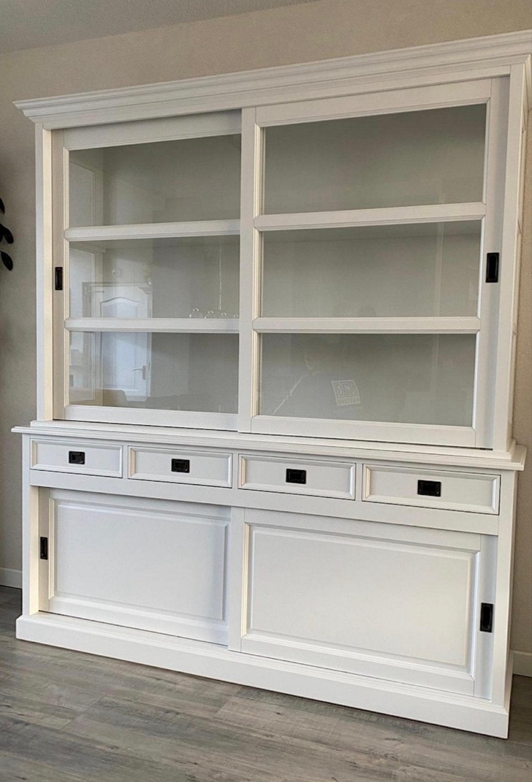 Grenen buffetkast RAL 9010, 220x200 cm (hxb), Huis en Inrichting, Kasten | Dressoirs, Ophalen, Gebruikt, 200 cm of meer, Met lade(s)