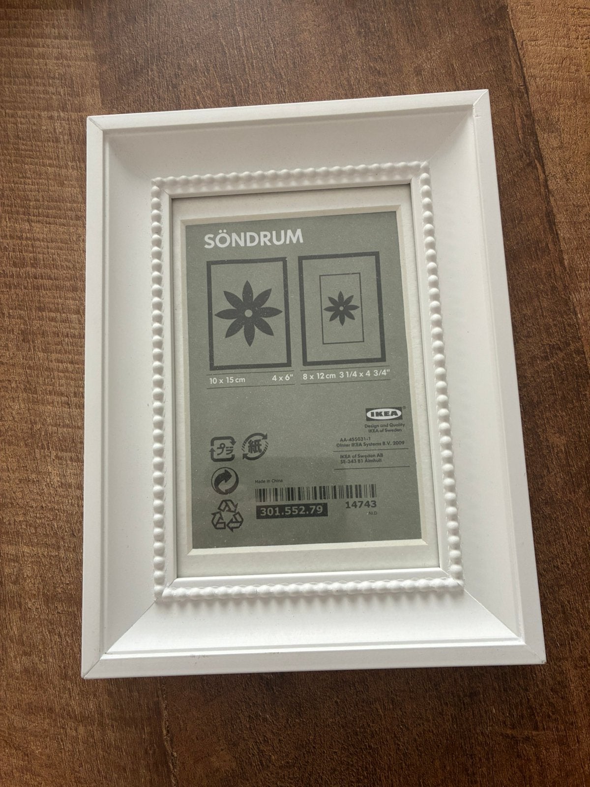 IKEA SÖNDRUM Fotolijst Wit 10x15 cm, Ophalen of Verzenden, Zo goed als nieuw, Fotolijst, Met sierrand