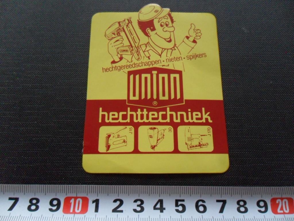 sticker UNION Hechttechniek Hechtgereedschappen nieten spijk, Ophalen, Zo goed als nieuw