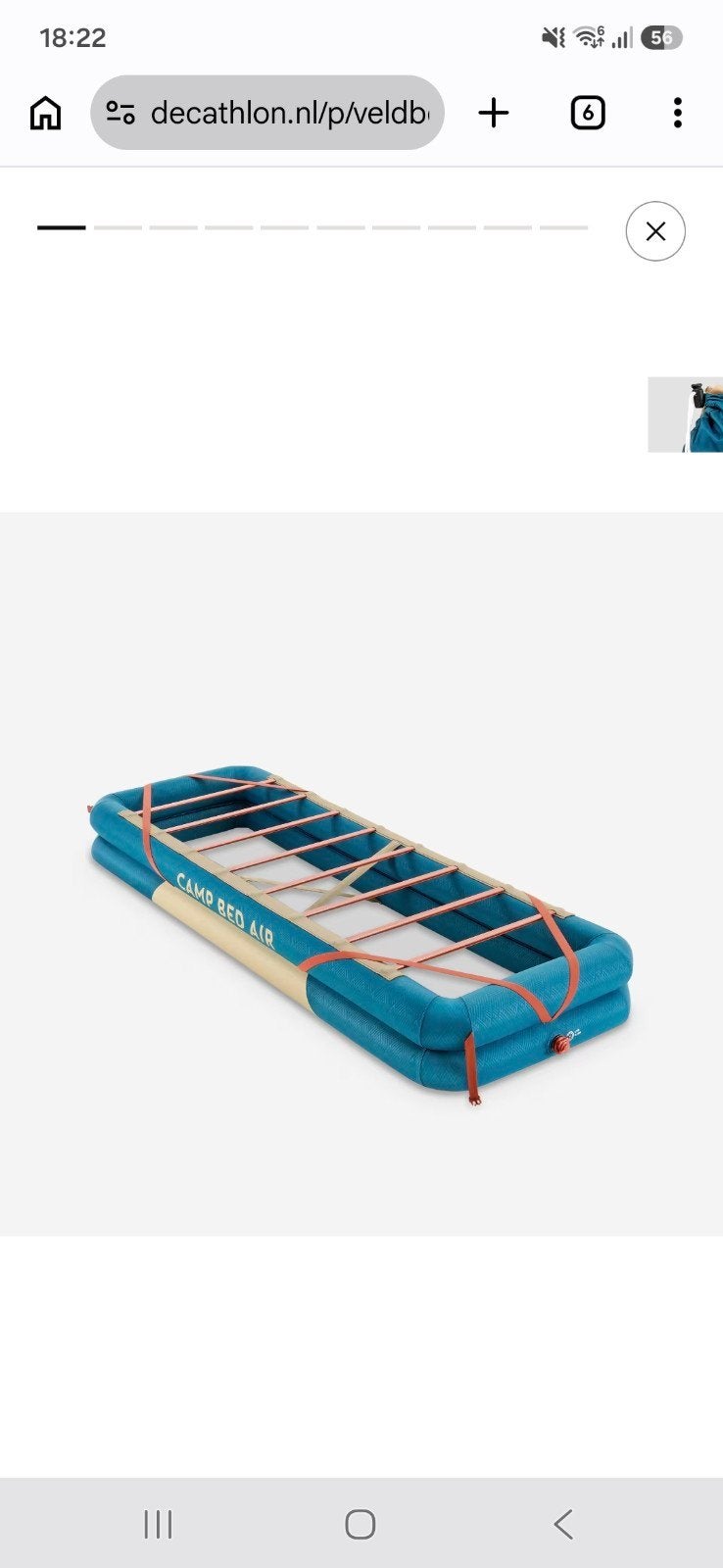 2 stuks: Opblaasbaar veldbed/luchtmatras Decathlon Quechua, Ophalen, Zo goed als nieuw