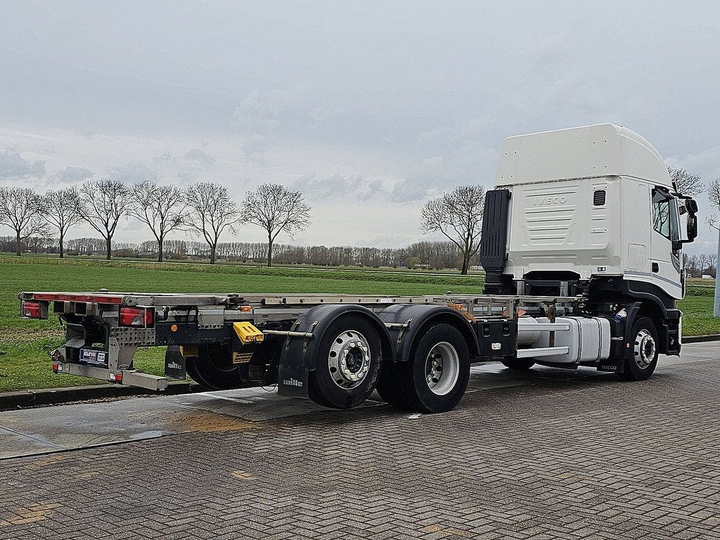 IVECO AS260S42 STRALIS 6x2 intarder alcoa's, Auto's, Vrachtwagens, Automaat, Euro 6, Iveco, Wit