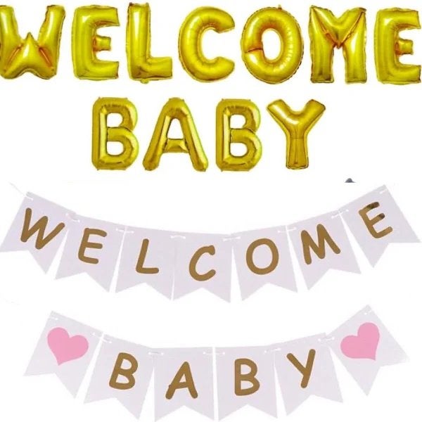 Babyshower decoratie set XL Welcome Baby Girl, Versiering, Nieuw, Ophalen of Verzenden, Struikheide 64,3069lj,Rotterdam