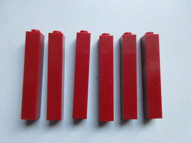 nr. 2101, 6 donkerrode pilaren., Kinderen en Baby's, Ophalen of Verzenden, Zo goed als nieuw, Complete set, Lego