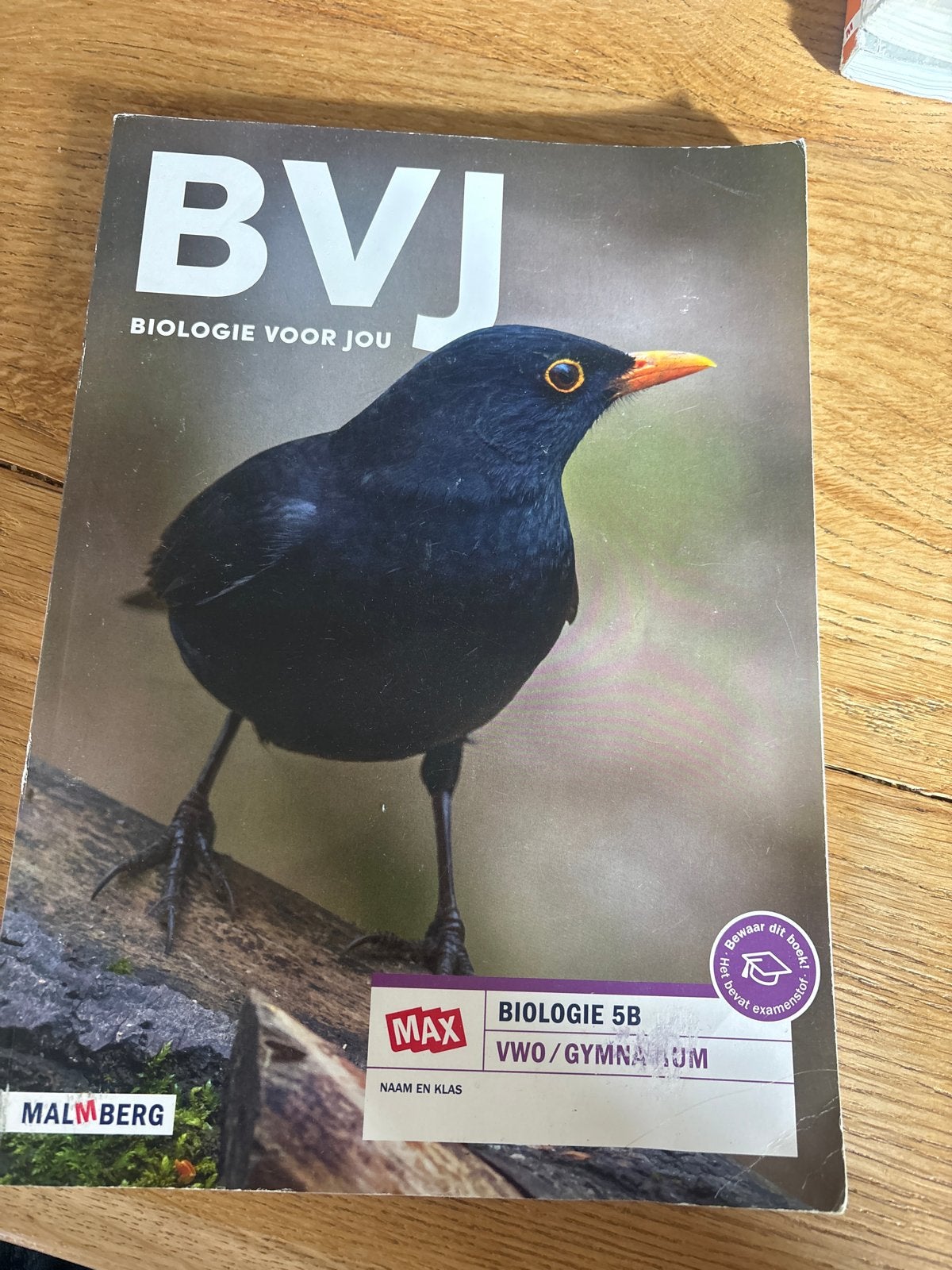 BVJ Biologie voor jou 5 VWO deel B Malmberg, Boeken, Ophalen of Verzenden, Zo goed als nieuw, VWO, Biologie