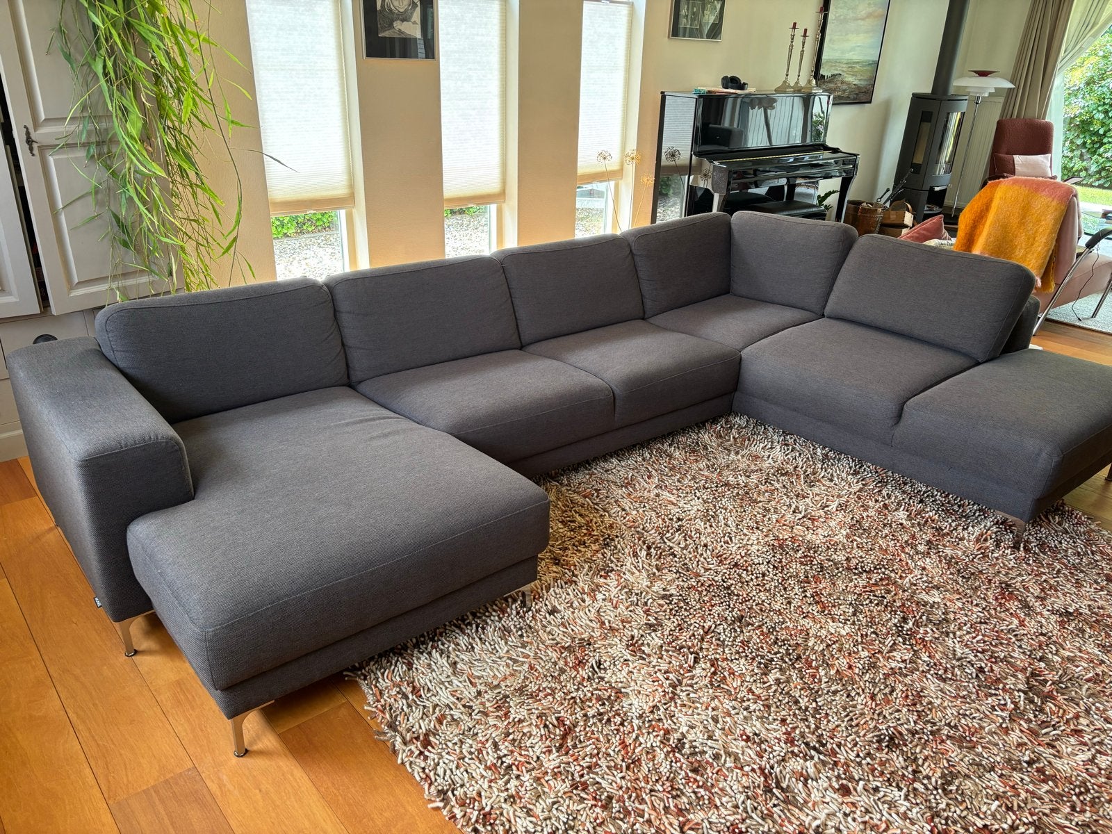 Montèl Hoekbank - Donkerbruin, 3-delig, prima staat, Huis en Inrichting, Ophalen, Gebruikt, Hoekbank, 300 cm of meer