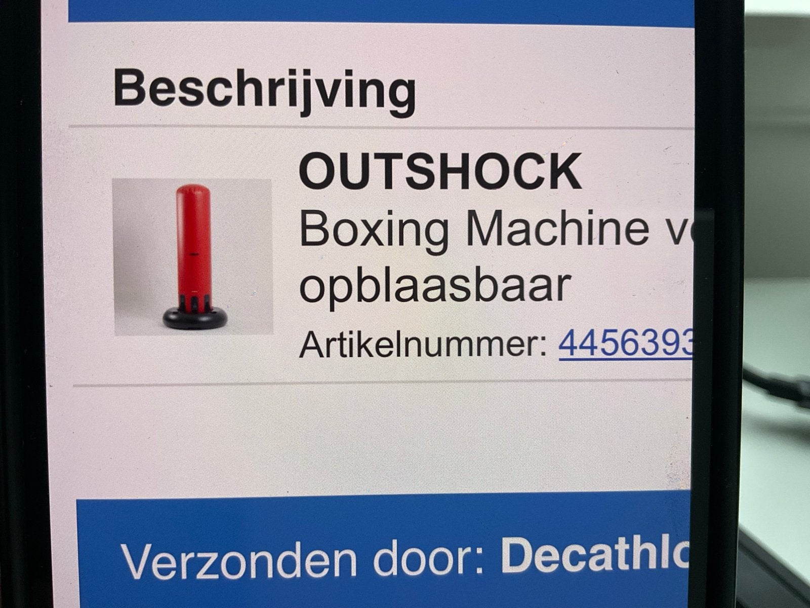 OUTSHOCK Opblaasbare Boksbal / Boszak met Voet -, Ophalen, Zo goed als nieuw, Boksbal