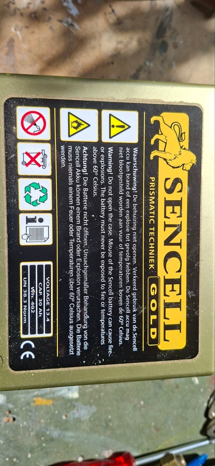 Sencell Gold Lithium Accu 13.4V 30Ah, Ophalen