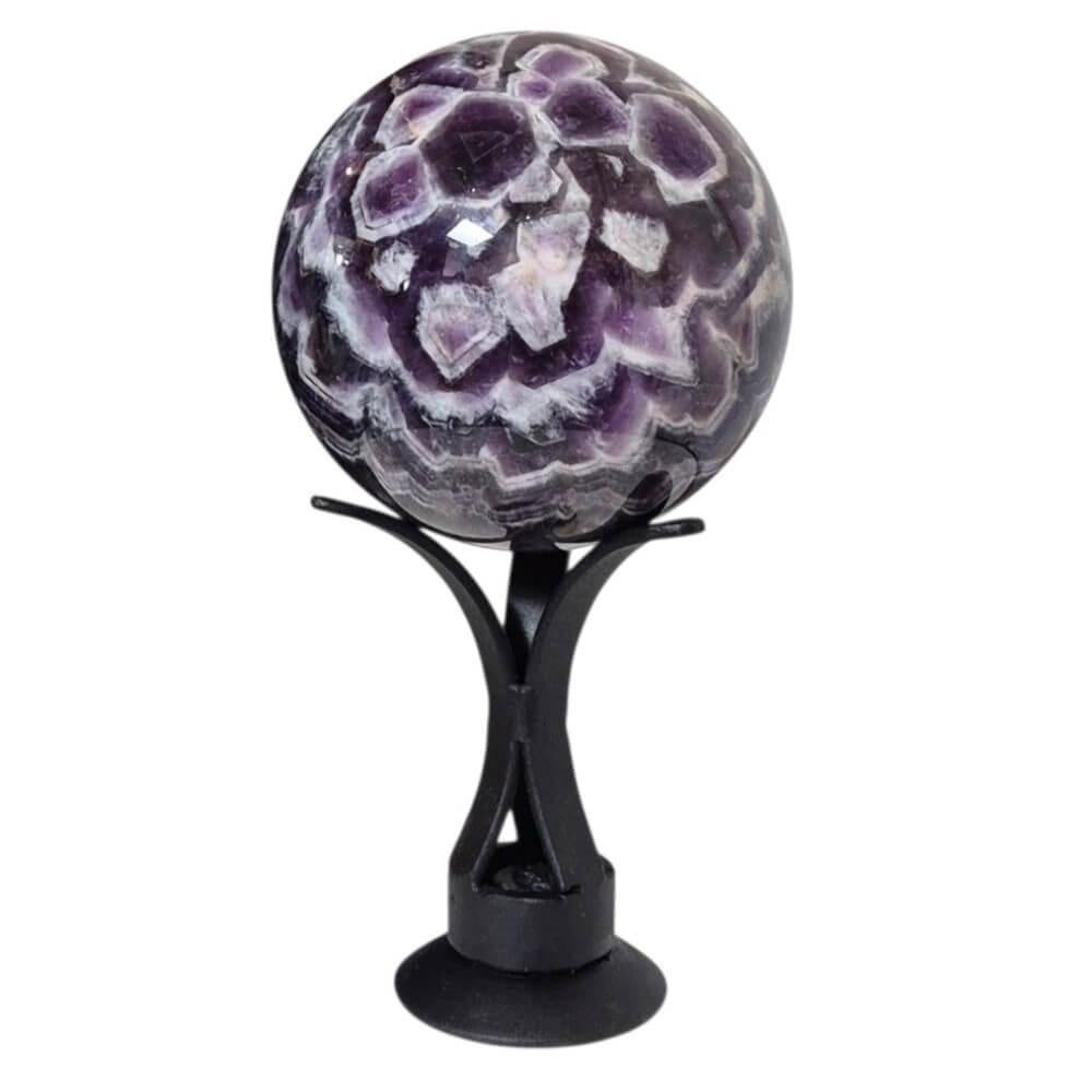 Chevron amethist bol op standaard 1424 gram, Ophalen of Verzenden