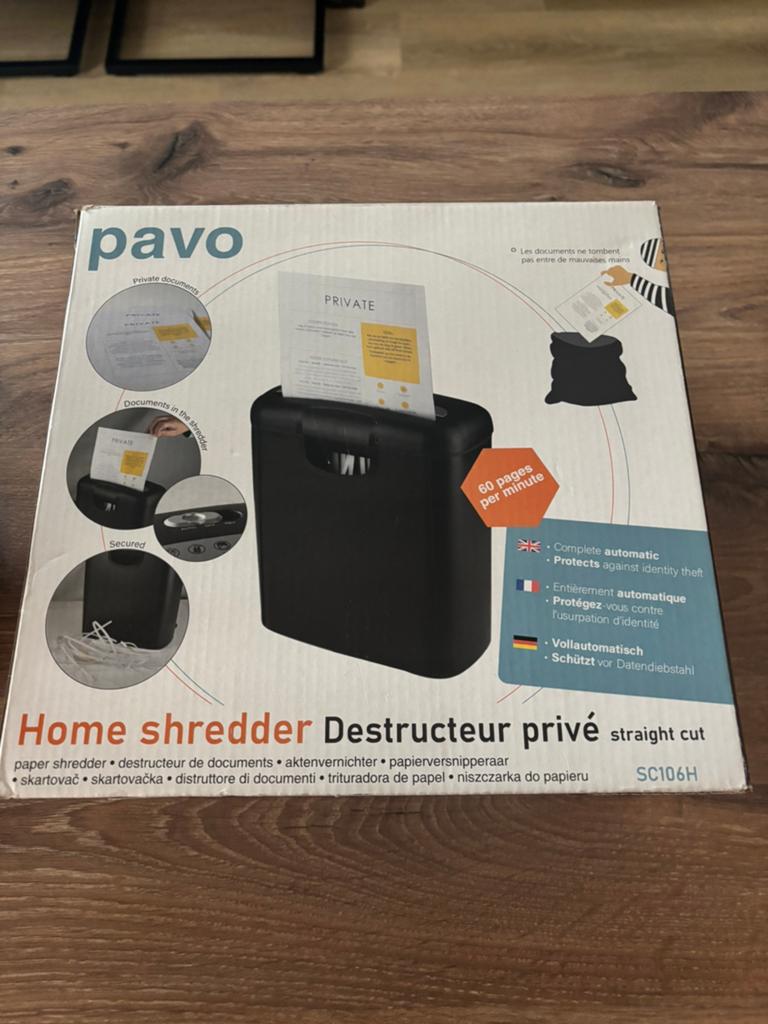 Pavo papier versnipperaar, Diversen, Ophalen of Verzenden, Gebruikt