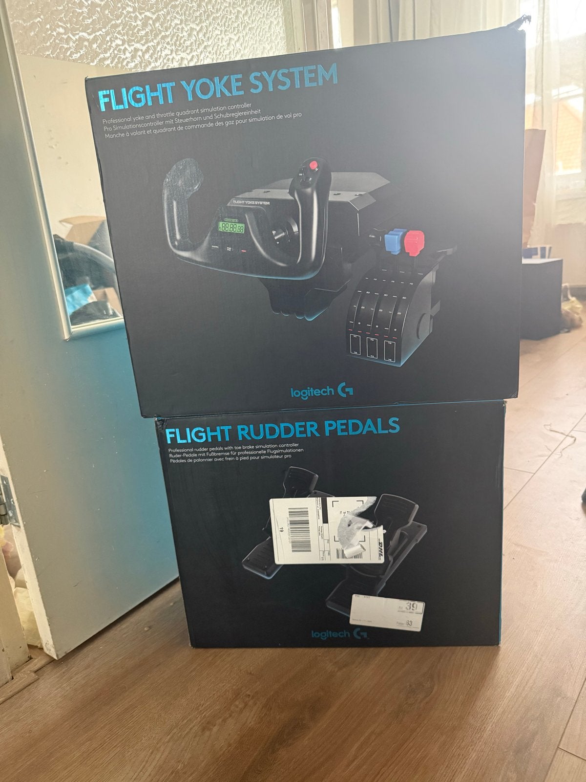 Logitech Flight Yoke System & Rudder Pedals - Vliegsimulator, 1 speler, Ophalen of Verzenden, Zo goed als nieuw, Simulatie