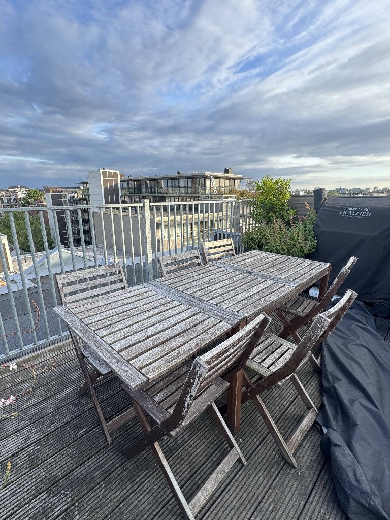 Wooden table for terrace/garden (8 people), Gebruikt, Ophalen of Verzenden, 8 zitplaatsen, Tuinset