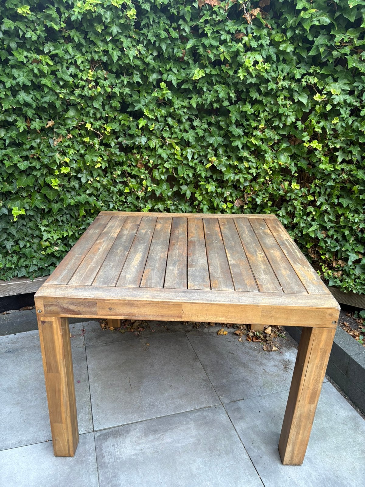 Tuintafel 100x100cm hoogte 74cm, Ophalen, Gebruikt