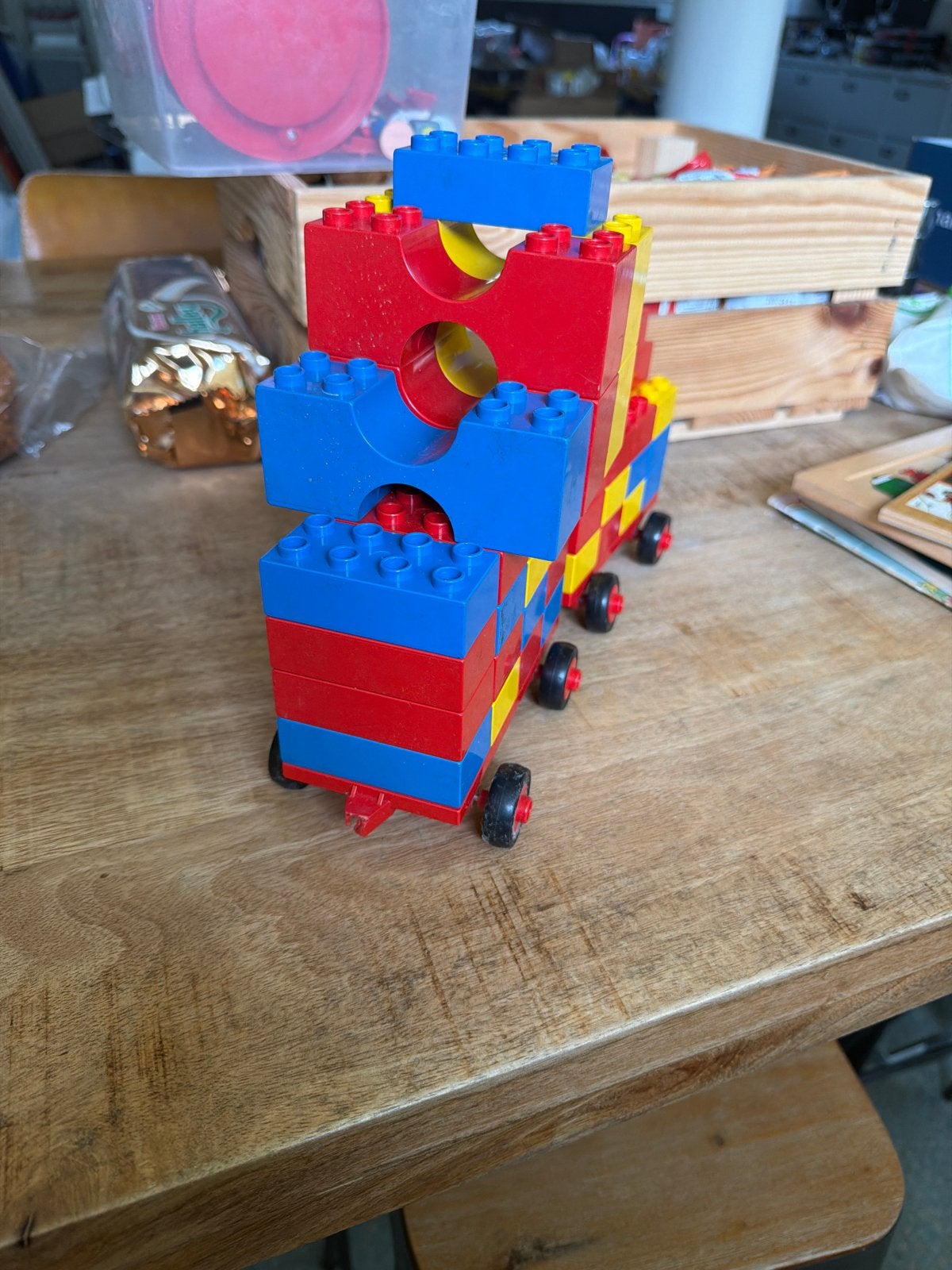 Grote set Duplo blokken met wielen - Trein/Vrachtwagen, Ophalen of Verzenden, Gebruikt, Overige merken