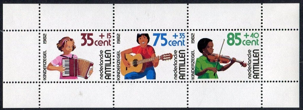 Nederlandse Antillen 730 postfris kinderzegels muziek 1982, Verzenden, Postfris