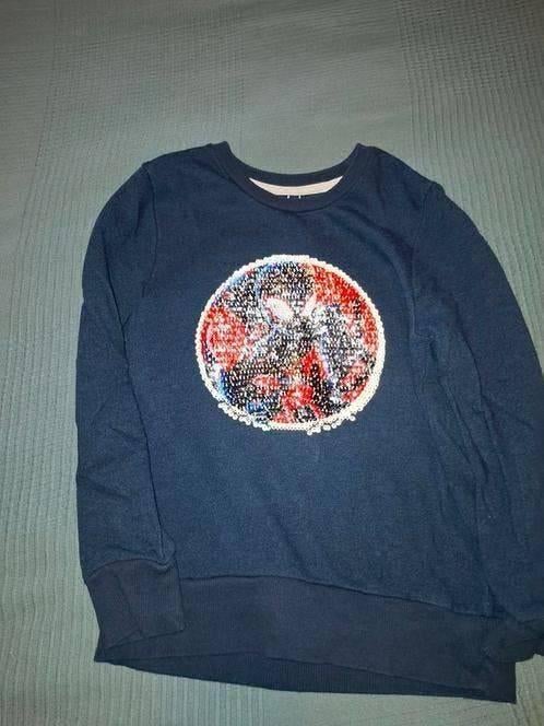 Trui merk C&A met omkeerbare pailletten Spider-Man maat 134, C&A, Trui of Vest, Ophalen of Verzenden, Zo goed als nieuw