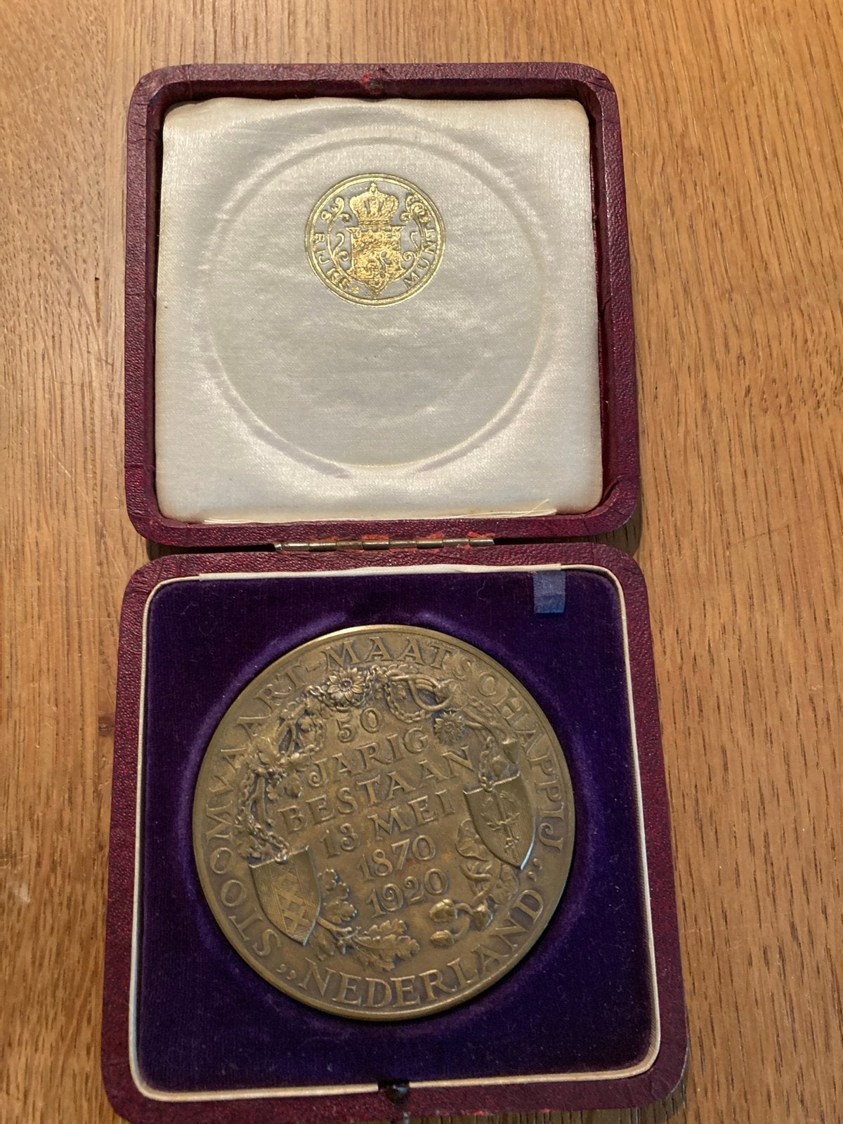 Stoomvaart Maatschappij Nederland 50-jarig bestaan medaille, Postzegels en Munten, Ophalen of Verzenden, Brons, Nederland