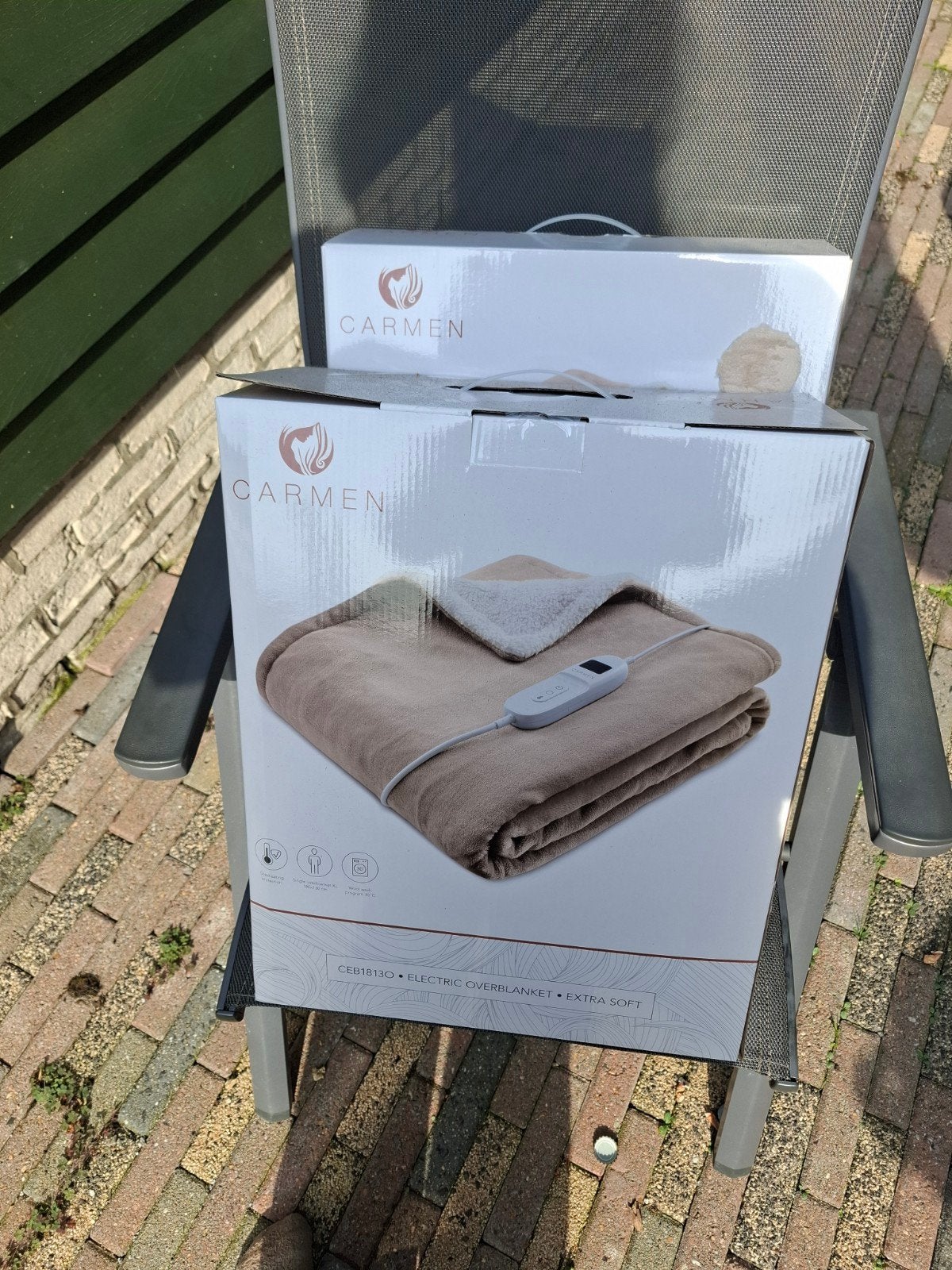Elektrisch deken 180x130 cm, 9 standen, nieuw in doos, Eenpersoons, Beige, Nieuw, Ophalen of Verzenden
