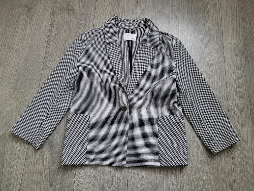 ZARA zwart wit geblokt colbert maat 152 ~ SJ2022, Kinderen en Baby's, Meisje, Trui of Vest, Ophalen of Verzenden, Zo goed als nieuw