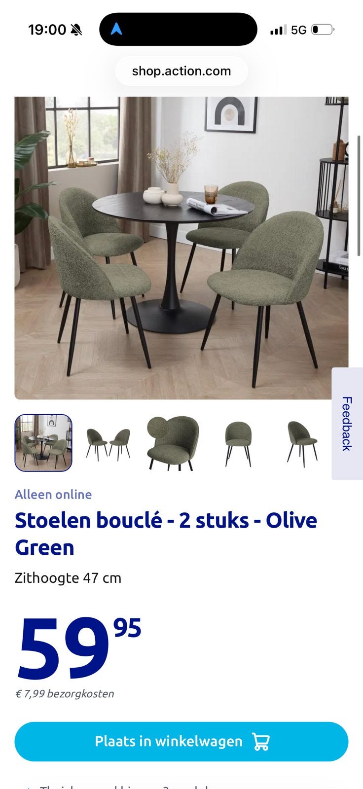 Olijf groene stoelen, Huis en Inrichting, Stoelen, Ophalen, Zo goed als nieuw, Overige kleuren