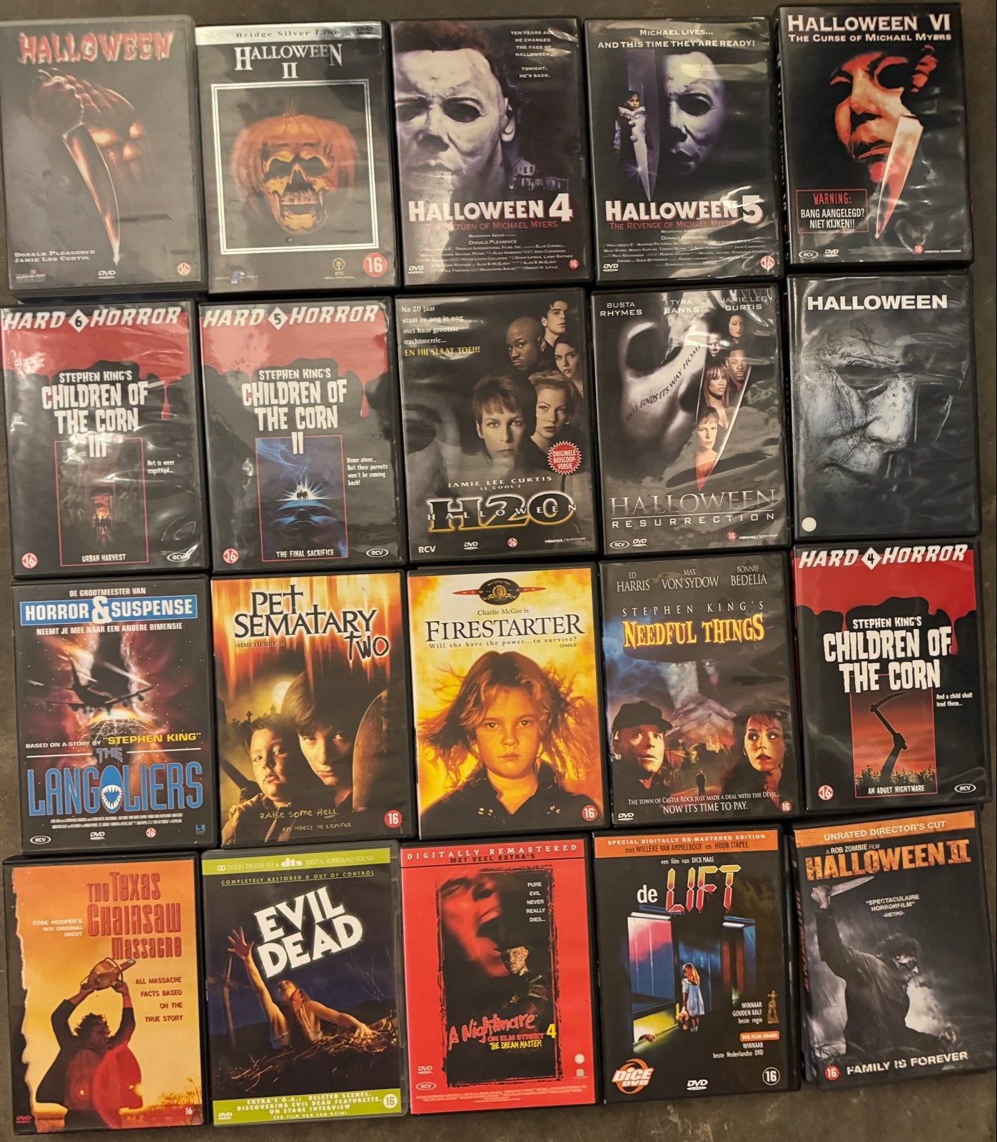 Grote collectie horrorfilms op DVD - Stephen King, Halloween, Cd's en Dvd's, Dvd's | Horror, Vanaf 16 jaar, Nederlands, Ophalen of Verzenden