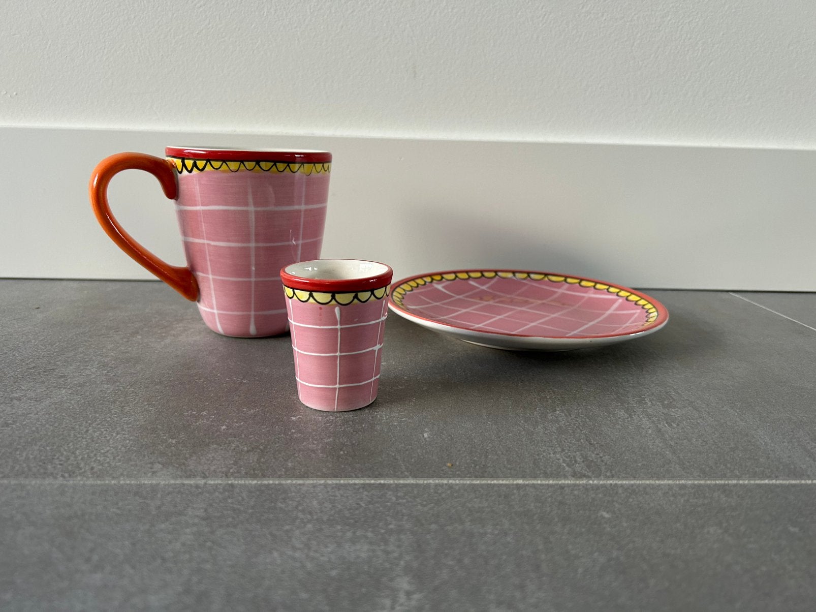 Zo goed als nieuwe roze set van Blond Amsterdam te koop, Ophalen of Verzenden, Zo goed als nieuw, Aardewerk, Blond Amsterdam