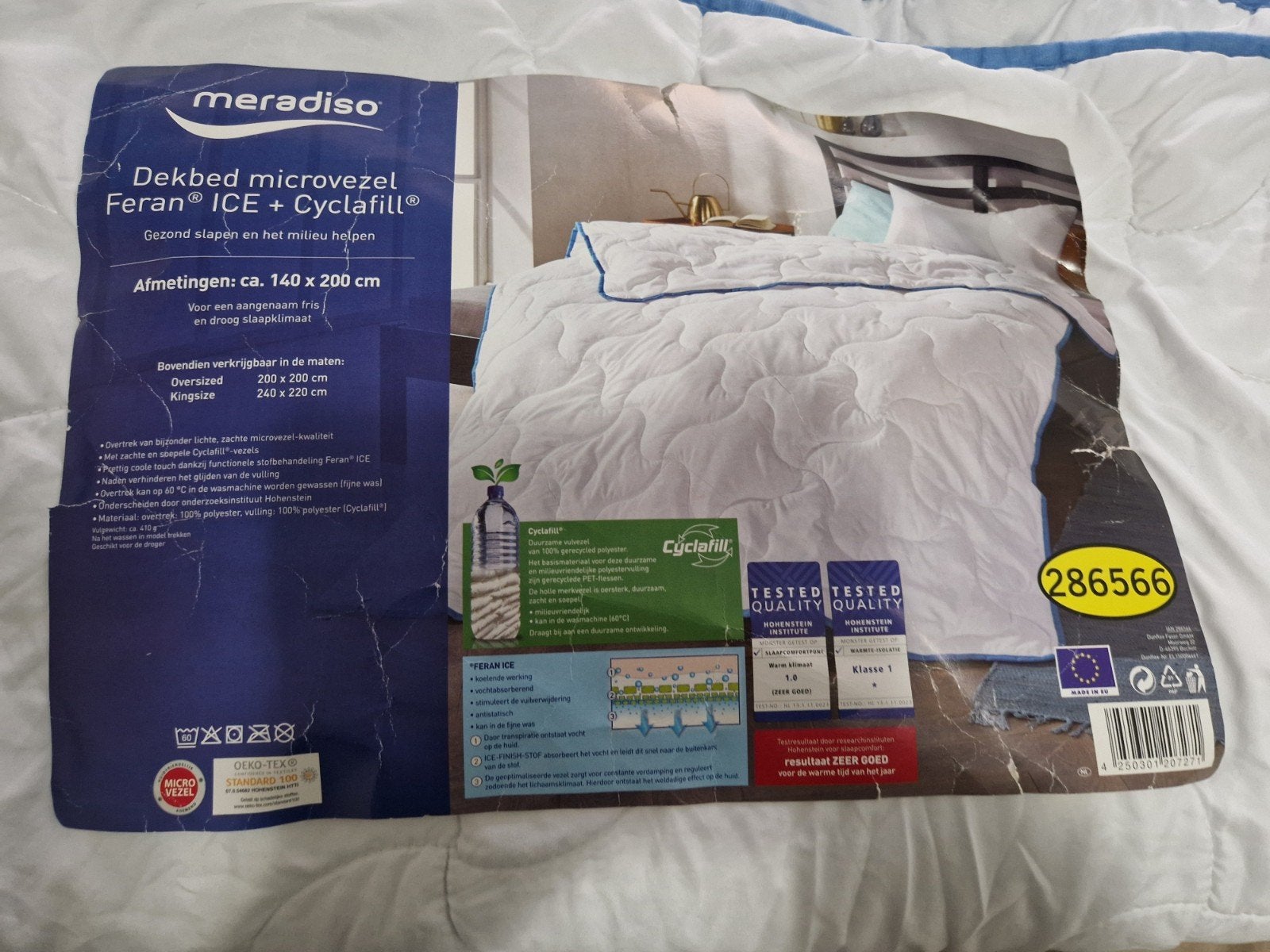 Meradiso microvezel dekbed Feran ICE + Cyclafill, Huis en Inrichting, Gebruikt, Eenpersoons, Wit, Ophalen of Verzenden