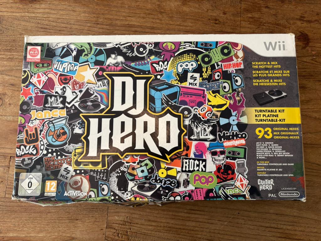 DJ Hero, Wii, spel en draaitafel nooit gebruikt, Ophalen, Muziek, Vanaf 12 jaar, 2 spelers