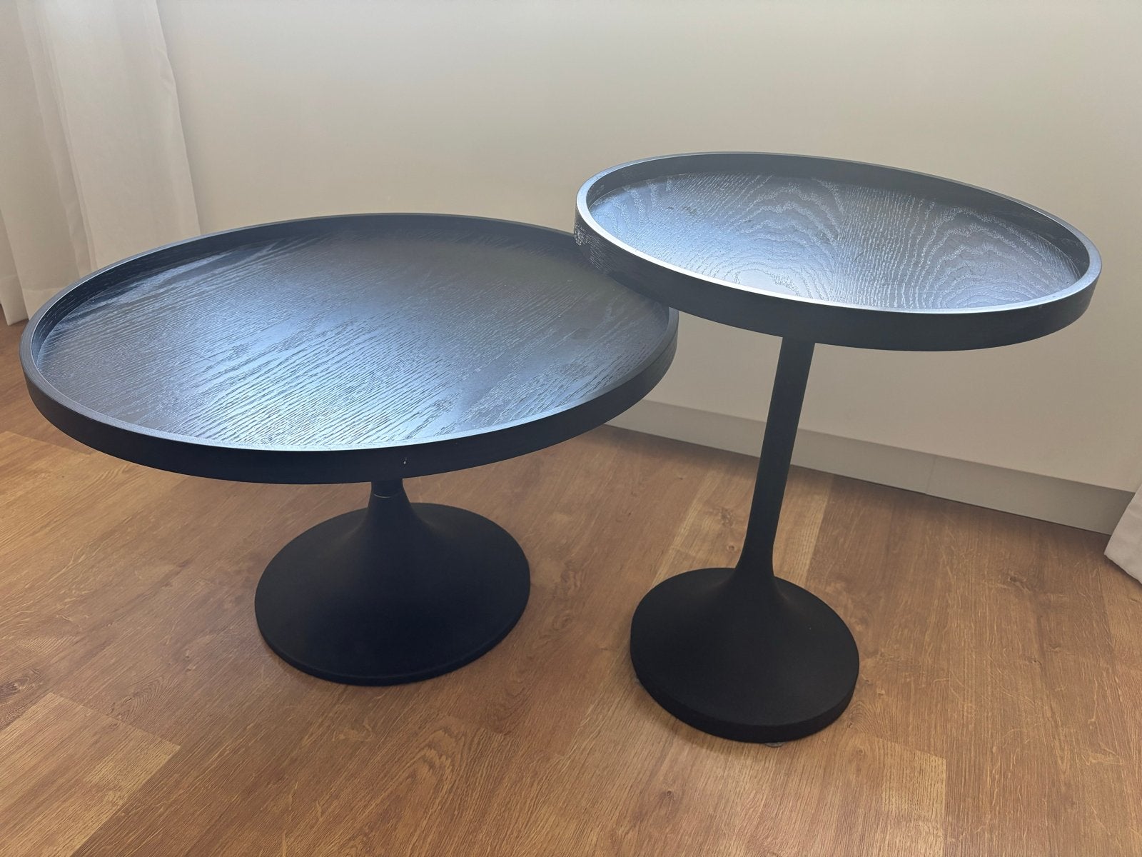 Set van 2 zwarte bijzettafels - Zuiver, 50 – 75, Minder dan 50 cm, Gebruikt, 50 tot 100 cm