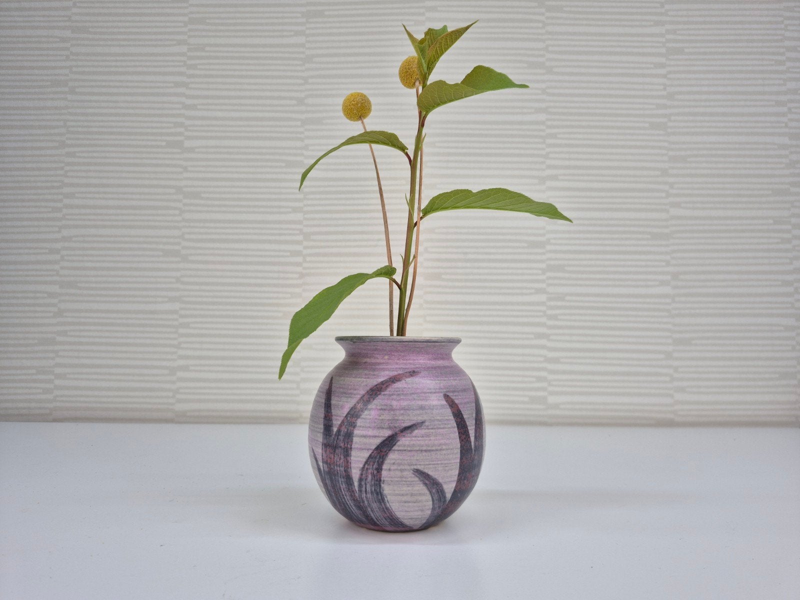Vintage bolvaasje/Ikebana Mobach Utrecht., Ophalen of Verzenden