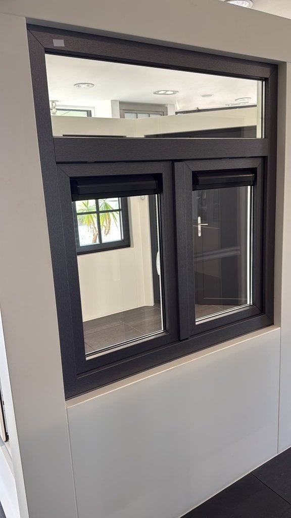 Kunststof kozijn type dubbel draai/kiep met bovenlicht, Doe-het-zelf en Verbouw, Kunststof, Raamkozijn, Zo goed als nieuw, 75 tot 150 cm