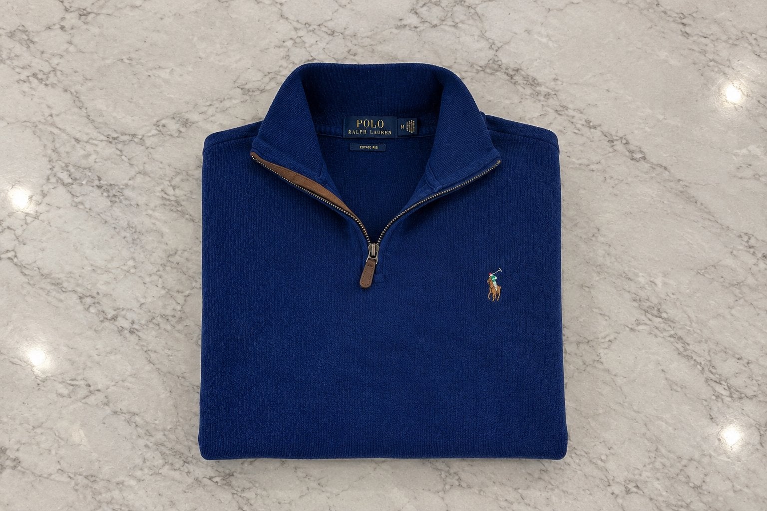 Ralph Lauren Quarter Zip, Kleding | Heren, Ophalen of Verzenden, Zo goed als nieuw, Maat 48/50 (M), Blauw