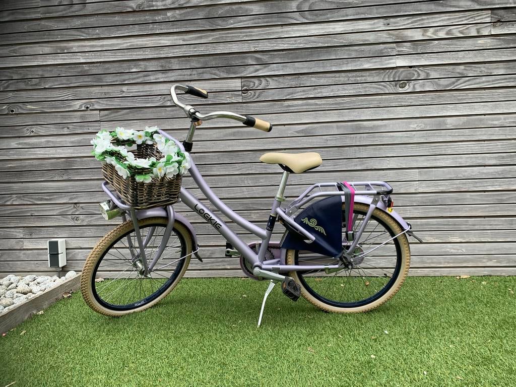 Leuke paarse fiets, 20 inch met mandje en bloemen, Terugtraprem, Minder dan 47 cm, Ophalen, Overige merken