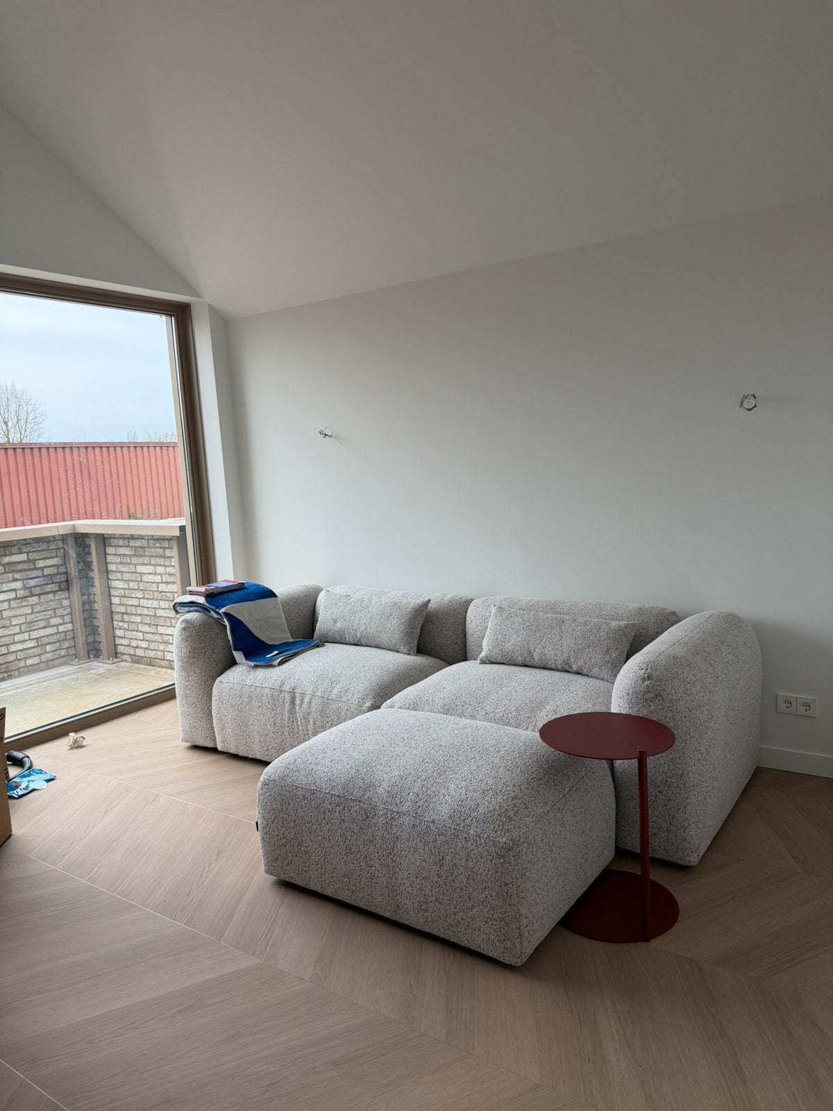 Noo.ma Yaro Sofa 3-seater corner Clay Grey melange, Ophalen, Japandi, 250 tot 300 cm, 75 tot 100 cm
