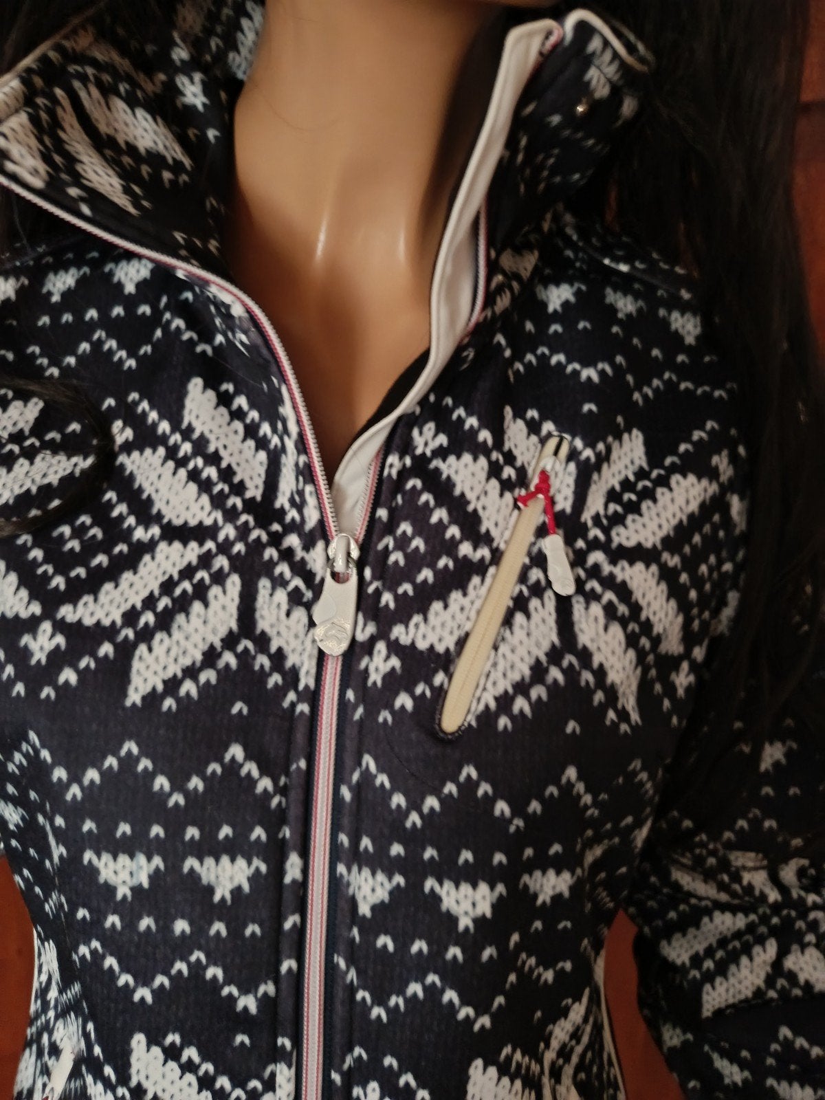 Falcon Dames Ski-jas - Maat M - leuk met Noorse Print, Kleding | Dames, Maat 38/40 (M), Verzenden, Falcon, Zo goed als nieuw