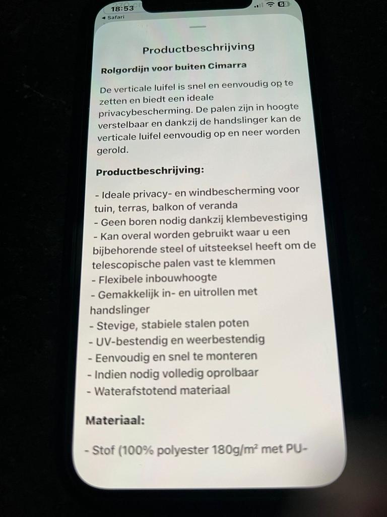 2 x Zonwering voor balkon, in hoogte verstelbaar, antraciet, Ophalen, Zo goed als nieuw, Overige typen