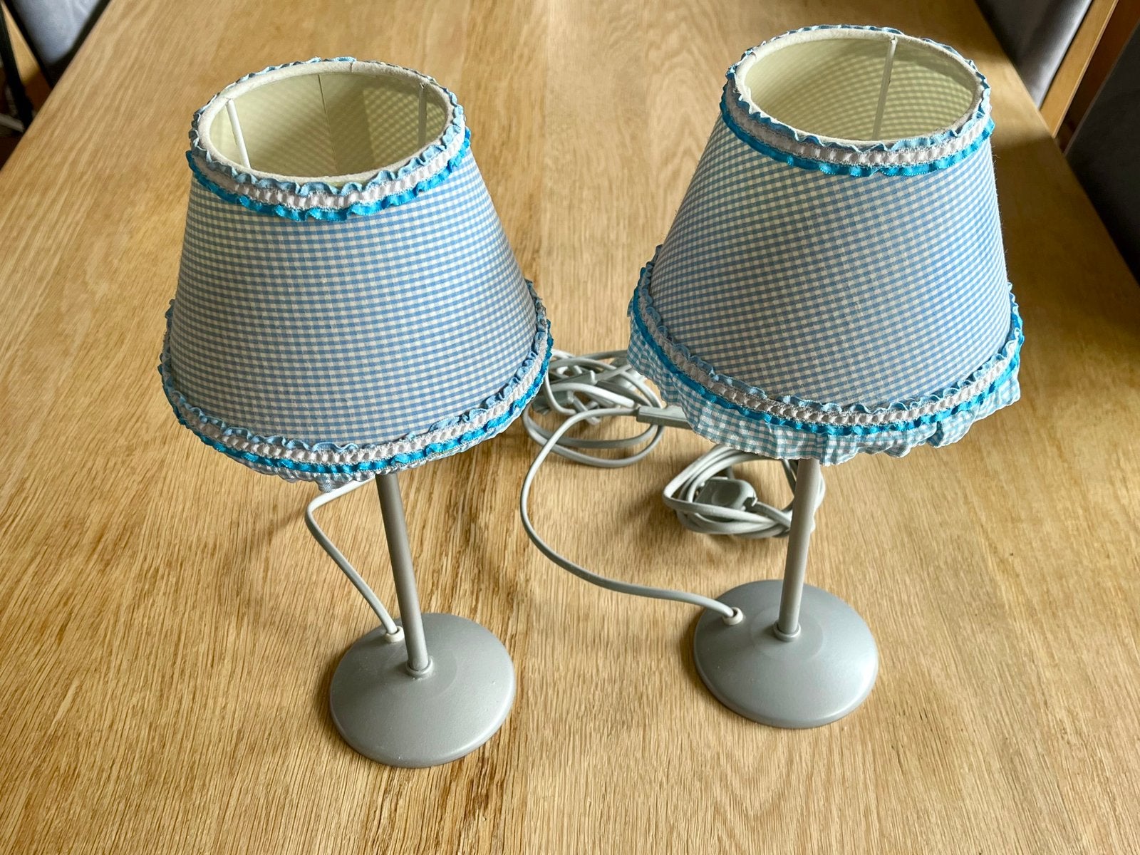 Twee tafellampjes, Blauw, Ophalen of Verzenden, Zo goed als nieuw
